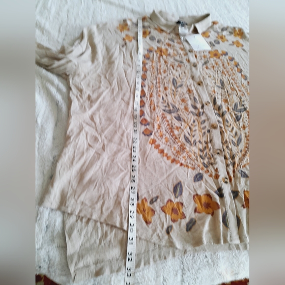 NWT j.nna autumn floral Print women's button down Blouse Size 1XL - Picture 10 of 16